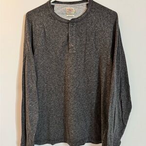 Faherty Men's Heather Gray Long Sleeve Henley